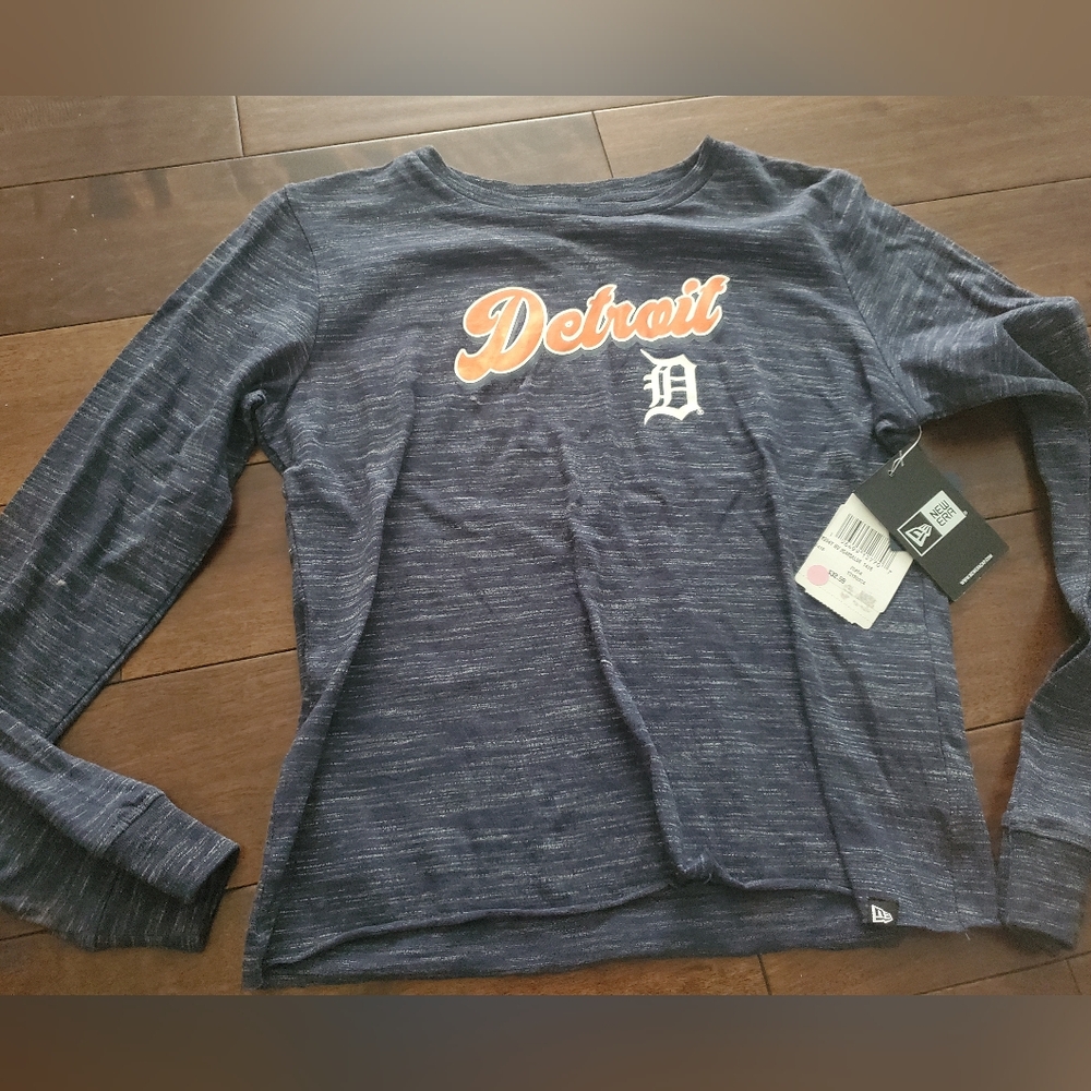 Detroit Tigers New Era long sleeve tshirt size 14-16 kids shirt new with…
